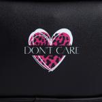 Сумка детская для девочки Don't care, искусственная кожа, на ремешке, черная, 18?11?6 см