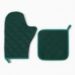 Кухонный набор «Этель. Полевые цветы»: варежка-прихватка 20?28 см, прихватка 19?19 см, 100% хлопок