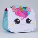 Сумка детская для девочки «Единорог», отдел на молнии, голубая, 16?6.5?12 см