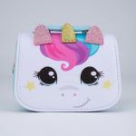 Сумка детская для девочки «Единорог», отдел на молнии, голубая, 16?6.5?12 см