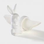 Кольцо для салфеток Доляна «Зайка», 9.1?4.3?10.5 см, доломит, белое