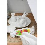 Кольцо для салфеток Доляна «Зайка в золотом», 7.5?3.5?11.5 см, доломит, белое