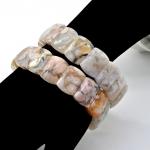 Браслет из Агата Сакура сегмент 18*13мм, 53г, 18см