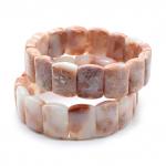 Браслет из Агата Сакура сегмент 18*13мм, 37г, 17см