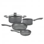 SATOSHI Набор посуды 5пр, а/пр.покр. мрамор: кастрюля+крышка 2,8л ковш 1,6л сковорода 20,28 см,инд
