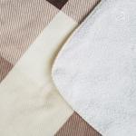 Плед флисовый "Клетка" бежевый-коричневый