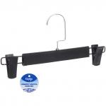 Вешалка для брюк и юбок с зажимами ИДЕЯДОМА, поворотный крючок, покрытие soft-touch, цвет чёрный, 30*15см (лейбл Селфи)