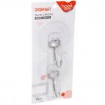 Крючки в наборе 2шт на липком слое ДОМания, полосы, прозрачные / золото, нагрузка 5кг