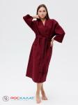 Вафельный халат Кимоно унисекс "Ромбы" бордовый В-12 (15)