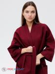 Вафельный халат Кимоно унисекс "Ромбы" бордовый В-12 (15)