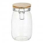 Банка для сыпучих продуктов 1000мл 11x17см, стекло, крышка бамбук