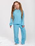 Пижама детская футер начес с брюками "СТЕША" ГОЛУБОЙ