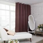 Штора блэкаут портьерная «Этель», 145?265 см, шоколадная