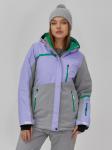 Горнолыжная куртка женская зимняя сиреневого цвета 7092Sn