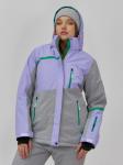 Горнолыжная куртка женская зимняя сиреневого цвета 7092Sn