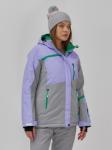 Горнолыжная куртка женская зимняя сиреневого цвета 7092Sn