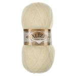 Пряжа Angora gold/Ализе 100г/550м 10 % мохер 10 % шерсть 80 % акрил (01-кремовый)