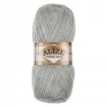 Пряжа Angora gold/Ализе 100г/550м 10 % мохер 10 % шерсть 80 % акрил (208-светло-серый меланж)