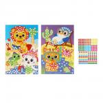 Аппликация из самоклеящихся наклеек Кружочек,  2 картинки,  наклейки,  бумага,  20х30  см,  6 дизайнов