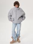 Куртка объемная светло-серая женская
