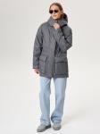 Парка с карманами демисезонная темно-серая женская