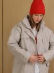 Куртка с peach-эффектом серо-бежевая женская
