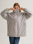 Куртка объемная с воротником-стойкой галька