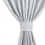 Шторы для гостиной с подхватом Лен серый