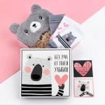 Набор подарочный KAFTAN «Ты супер», маска для сна, носки 3 пары, открытки 2 шт.