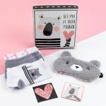 Набор подарочный KAFTAN «Ты супер», маска для сна, носки 3 пары, открытки 2 шт.