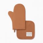 Кухонный набор «Этель» Kitchen orange: прихватка, варежка-прихватка, оранжевый