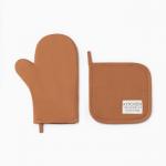 Кухонный набор «Этель» Kitchen orange: прихватка, варежка-прихватка, оранжевый