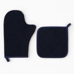 Кухонный набор «Этель. Олива»: варежка-прихватка 20?28 см, прихватка 19?19 см, 100% хлопок