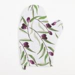 Кухонный набор Доляна Olives: варежка 20?27 см, прихватка 19?19 см, 100% хлопок