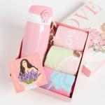 Набор подарочный KAFTAN Love, термос, носки 3 пары, размер 36-39 (23-25 см), открытка