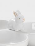 Менажница 3 ячейки Доляна «Зайка в золотом», 16.5?7.5 см, доломит, белая