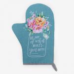 Варежка - прихватка «Доляна» В горошек, 20?28 см, габардин, ватин 250 г/м?