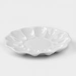 Блюдо для подачи яиц Добрушский завод «Белье», d=22 см, на 12 яиц и кулич, фарфор, белое