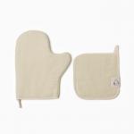 Кухонный набор «Этель» Home, варежка-прихватка 18?29 см, прихватка 19?19 см, молочный