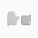 Кухонный набор «Этель» Home: варежка-прихватка 18?29 см, прихватка 19?19 см, светло-серый