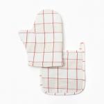 Кухонный набор «Этель» Bright cage: варежка-прихватка 20?27 см, прихватка 19?19 см, 100% хлопок