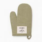 Варежка - прихватка Этель HOME, 26?16 см, 50% хлопок, 50% лен, зелёная