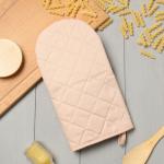 Варежка - прихватка «Этель» Kitchen, 15?28 см, саржа, 100% хлопок, бежевая