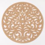 Салфетка декоративная «Доляна. Узоры», бежевая, d=30 см, 100% п/э, фетр