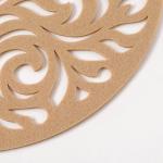 Салфетка декоративная «Доляна. Узоры», бежевая, d=30 см, 100% п/э, фетр