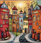 Домики Городок Наволочка 44х44 см серебро 2521134 NEW