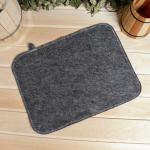 Коврик - сидушка для бани и сауны, 43?34 см, шерсть 30%, полиэфир 70%, тёмный, «Добропаровъ»