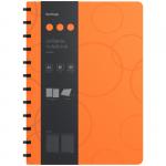 Бизнес-тетрадь А4+, 80 л., Berlingo Eclipse, клетка, на кольцах, с возм. замены блока, 80г/м2, пластик. (полифом) обложка, линейка-заклад., оранжевая, RNt_A4002