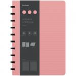 Бизнес-тетрадь В5+, 80л., Berlingo Instinct, клетка, на кольцах, с возм. зам. блока, 80г/м2, пластик. (полифом) обл., линейка-заклад., фламинго/чер., RNt_B5101