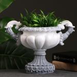 Вазон для цветов «Арабский», 1.3 л, 25?18?20 см, гипс, серый